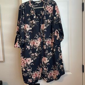 Floral shirt dress